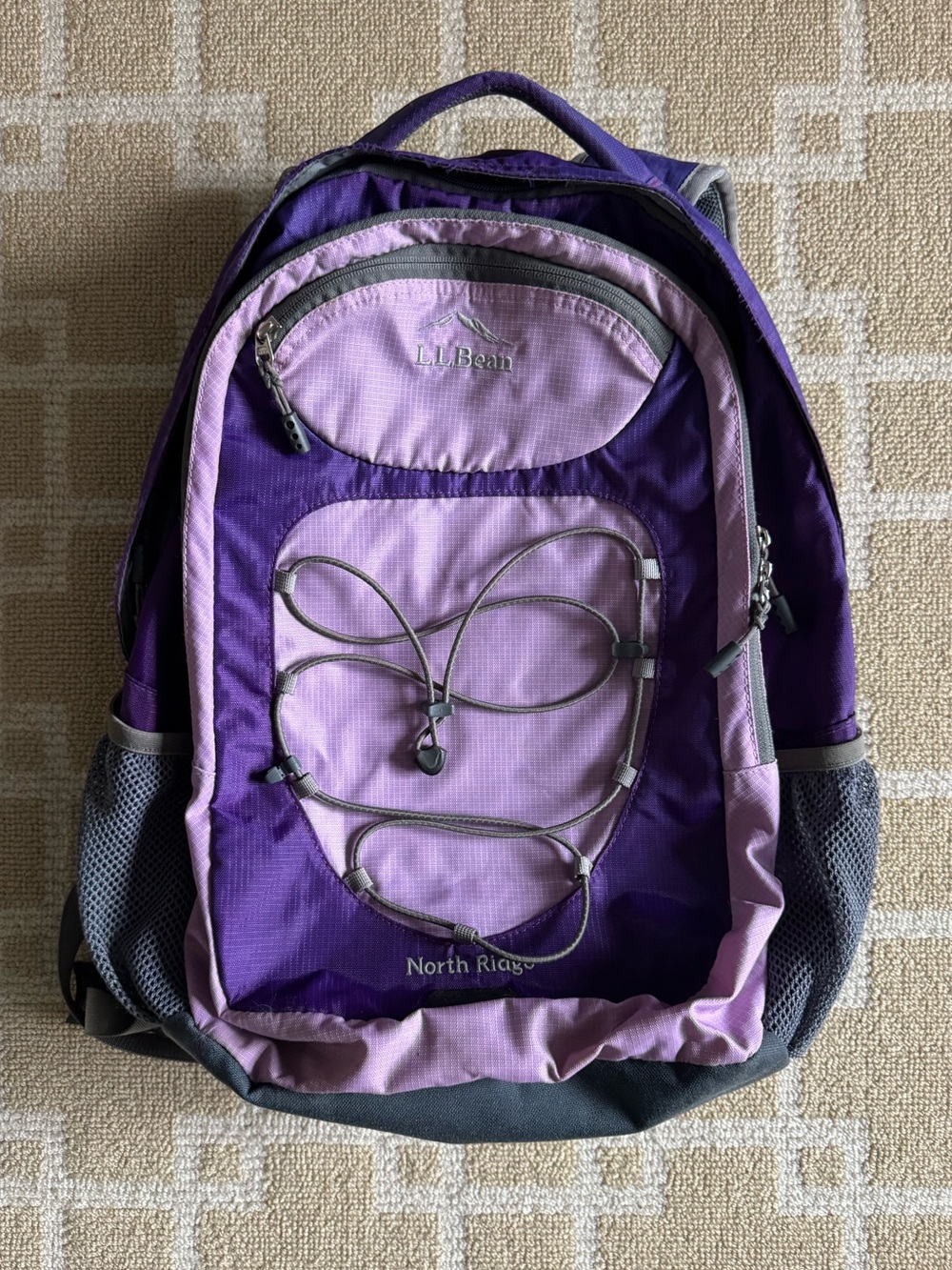L.L. Bean North Ridge Backpack Purple Laptop Hiking School Travel Daypack - Picture 14 of 14